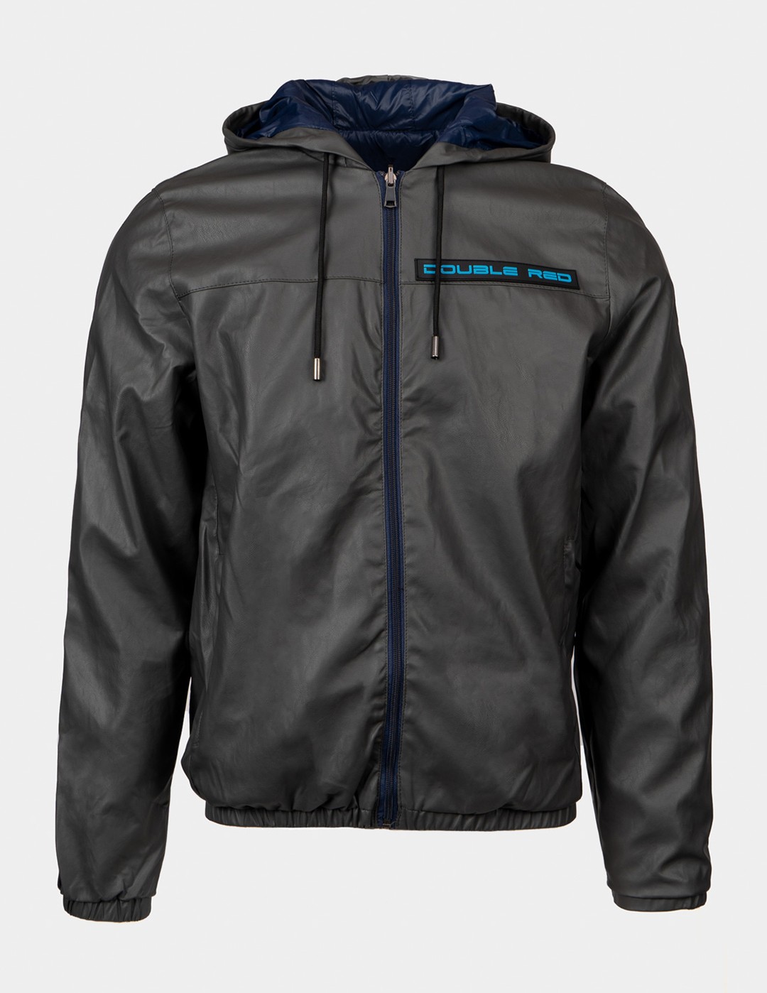 SHADE Leather Jacket 3D Logo Grey