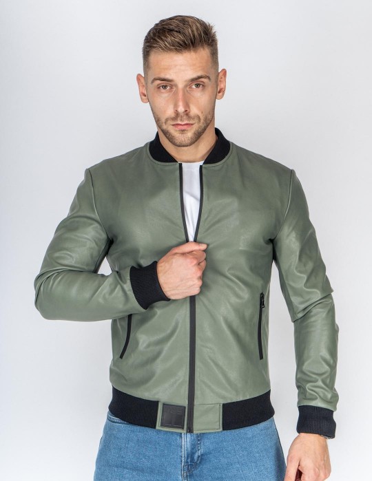 SOPRANO Leather Jacket Olive