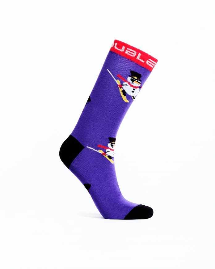DOUBLE FUN Socks Snow Man Like A Boss Purple