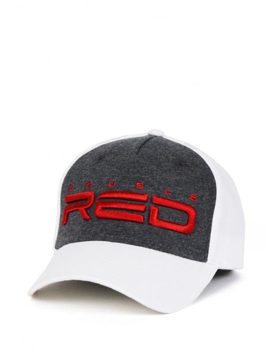 JERSEY DOUBLE RED 3D Embroidery Cap Grey/White