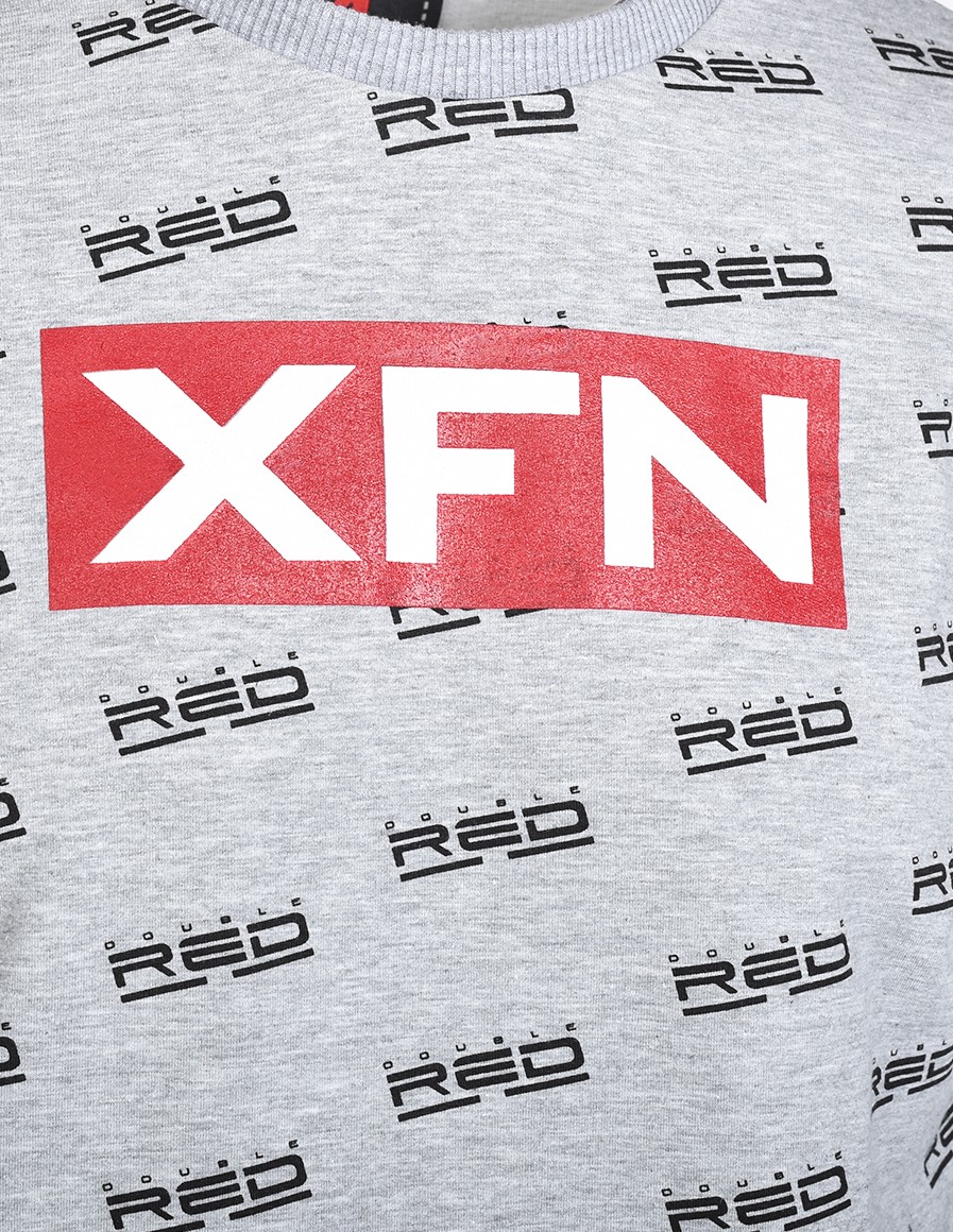 Sweatshirt XFN Fighters Club/DOUBLE RED Full Logo Grey