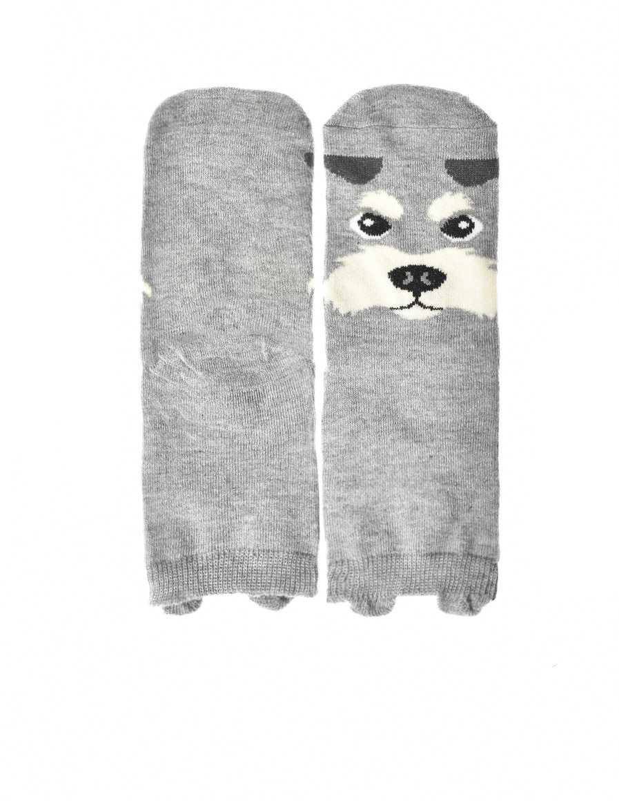 KID Fun Socks Grey Angry Dog