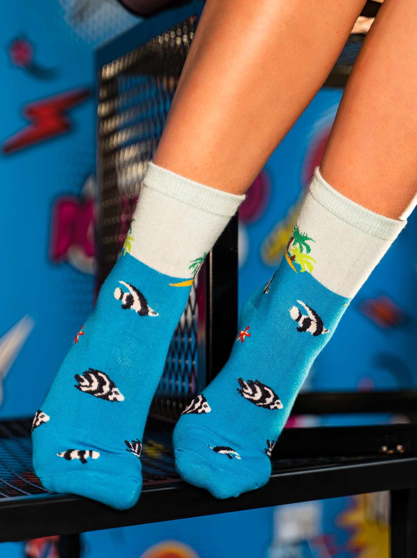 Women's FUN Socks Blue Sea